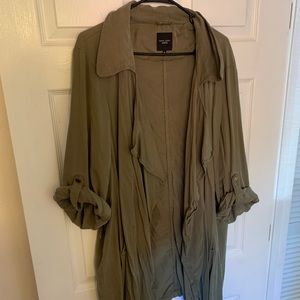 Plus Size Green Overcoat